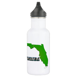 Florida State Map and Text 532 Ml Water Bottle