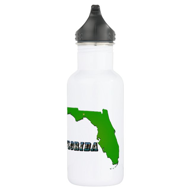 Florida State Map and Text 532 Ml Water Bottle (Right)