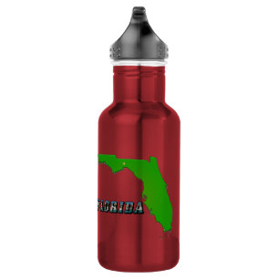 Florida State Map and Text 532 Ml Water Bottle