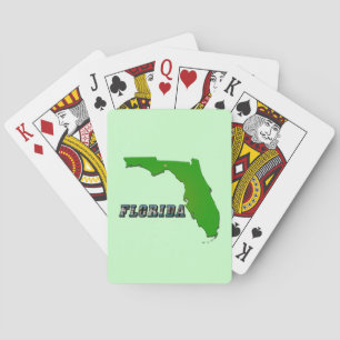 Florida State Map and Text Playing Cards