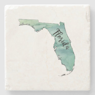 Florida State Map Marble Stone Coaster