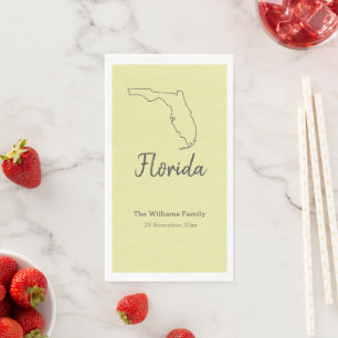Florida State Map Personalised Family Reunion     Napkin