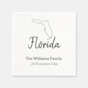 Florida State Map Personalised Family Reunion     Napkin