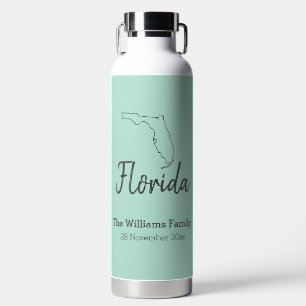 Florida State Map Personalised Family Reunion Water Bottle