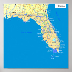 Florida state map poster