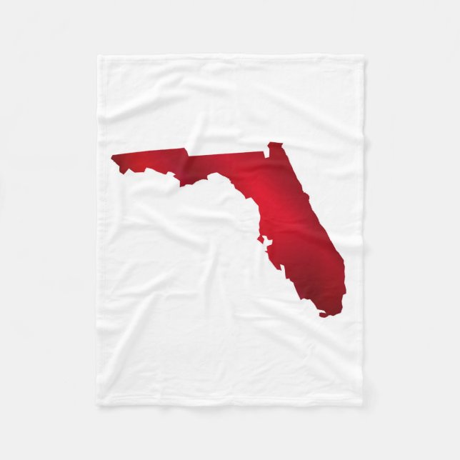 Florida State Map Silhouette Fleece Blanket (Front)