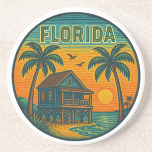 Florida State Round Sandstone Coaster