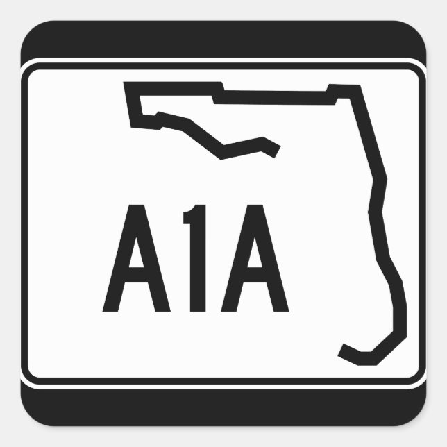 Florida State Route A1A Square Sticker (Front)