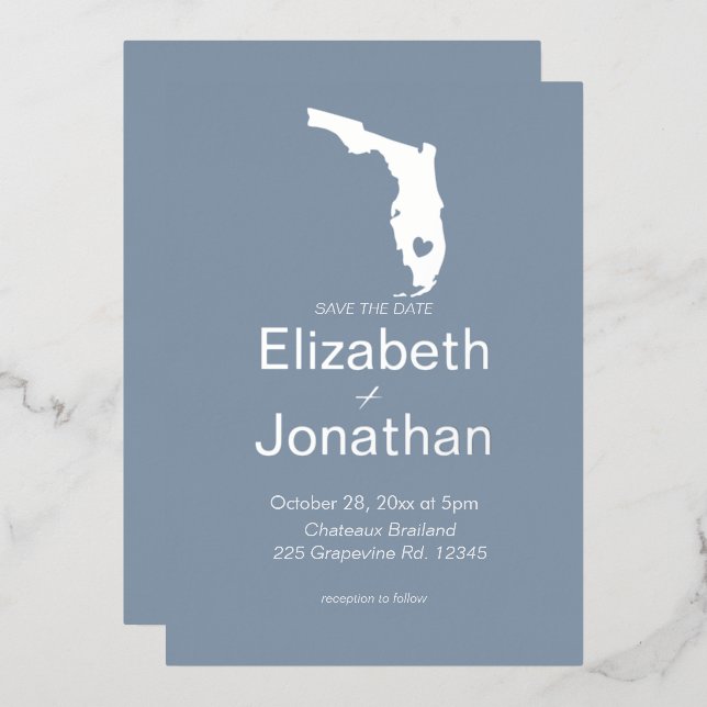 Florida State Silhouette Destination Wedding (Front/Back)