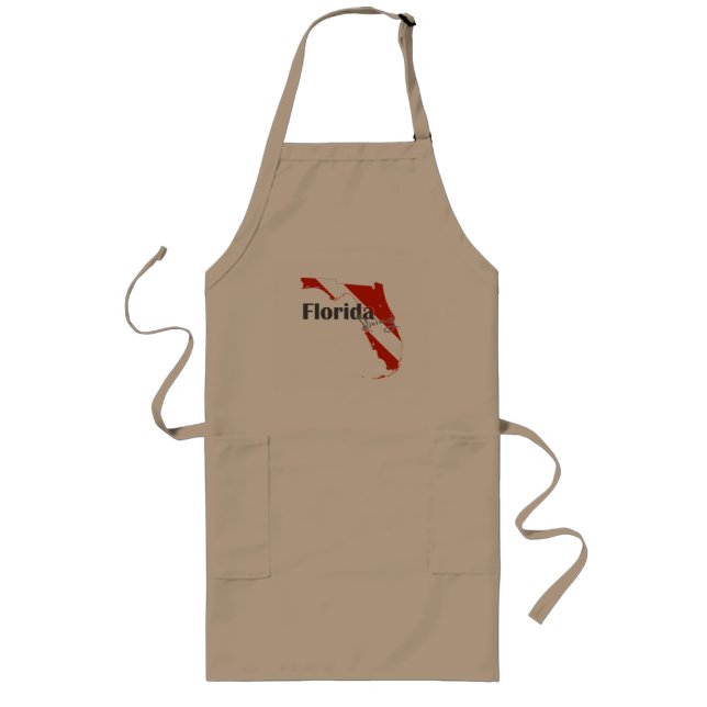 Florida State Silhouette Diving Flag Long Apron (Front)