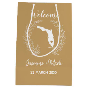 Florida State Silhouette Wedding Anniversary  Medium Gift Bag