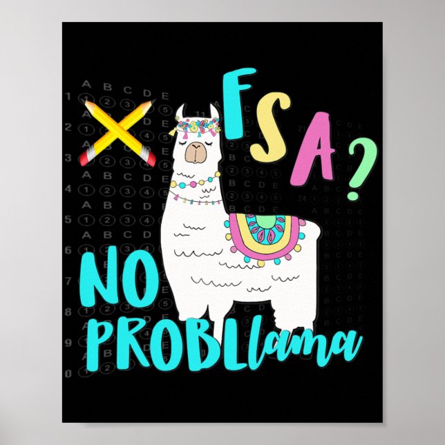 Florida State Test Day Llama For Students1  Poster (Front)