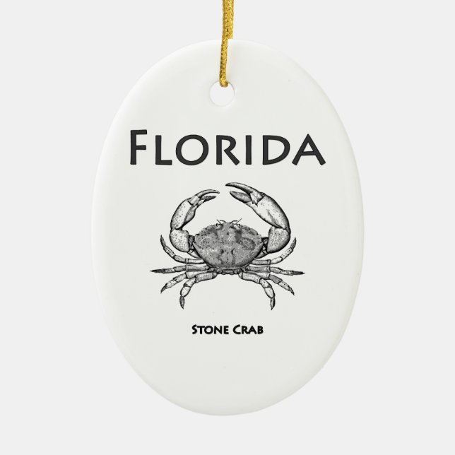 Florida Stone Crab Ceramic Tree Decoration (Front)