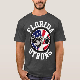Florida Strong Barbell Kettlebell and American fl T-Shirt