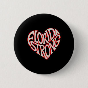 Florida Strong Heart State Pride Typography 6 Cm Round Badge