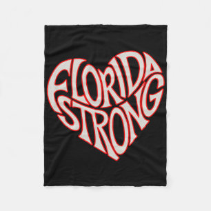 Florida Strong Heart State Pride Typography Fleece Blanket