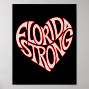 Florida Strong Heart State Pride Typography Poster