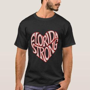 Florida Strong Heart State Pride Typography  T-Shirt