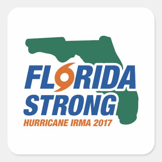 Florida Strong Hurricane Irma Square Sticker