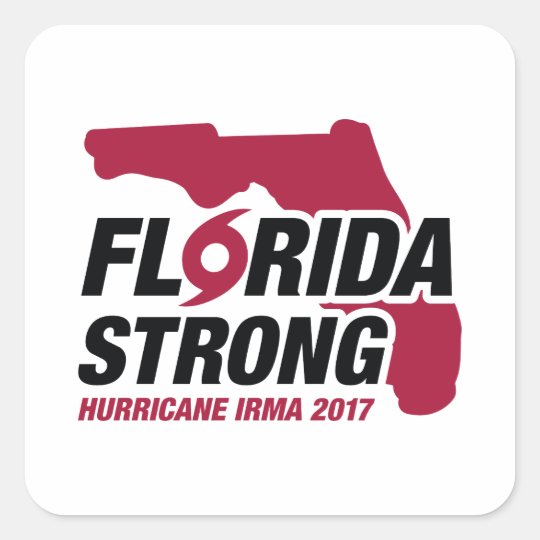 Florida Strong Hurricane Irma Square Sticker
