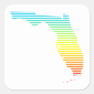 florida summer fade square sticker