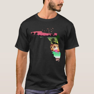 Florida Summer Palm Trees 80s Beach Sunset T-Shirt