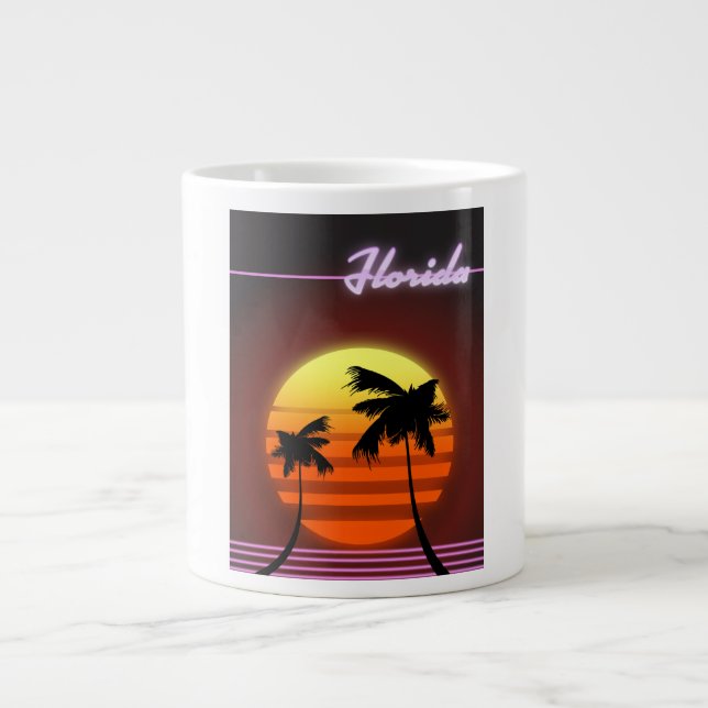 Florida Sunset 1984 poster Large Coffee Mug (Front)