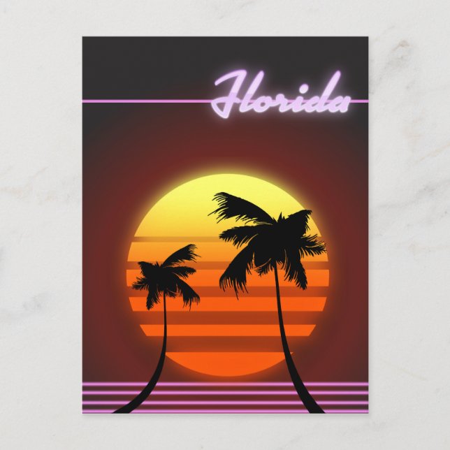 Florida Sunset 1984 poster Postcard (Front)
