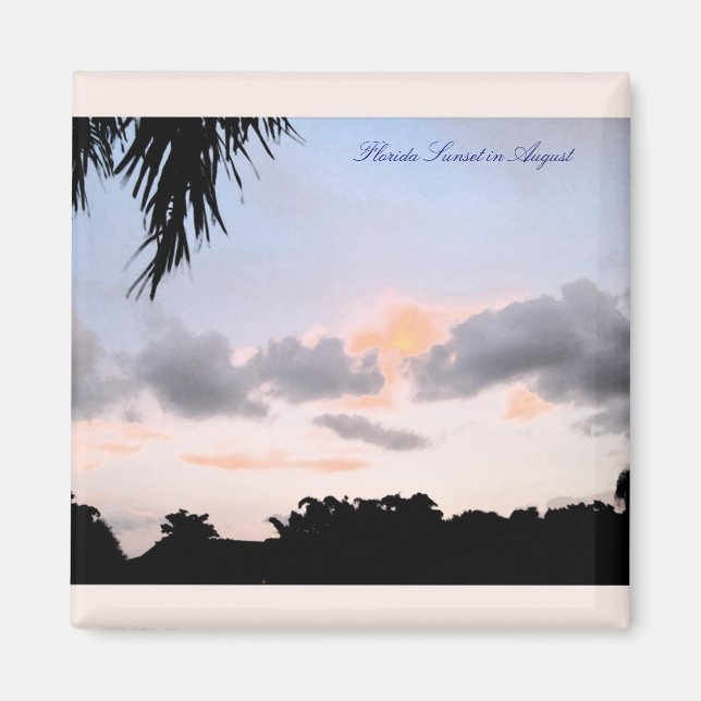 Florida Sunset in August square magnet (Front)