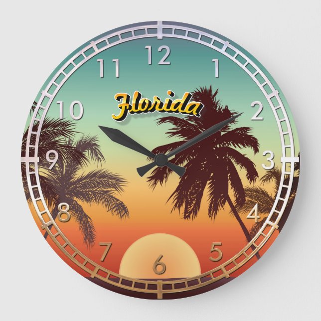 Florida Sunset Large Clock (Front)