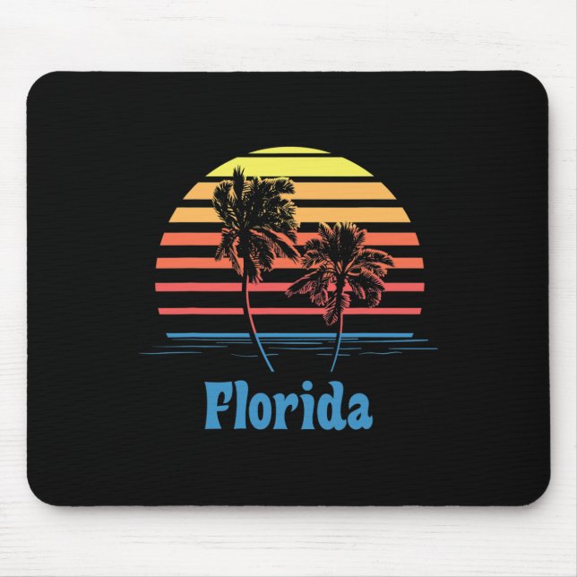 Florida Sunset Palm Trees Beach Vacation  Mouse Pad (Front)