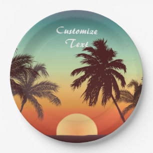 Florida Sunset Paper Plate