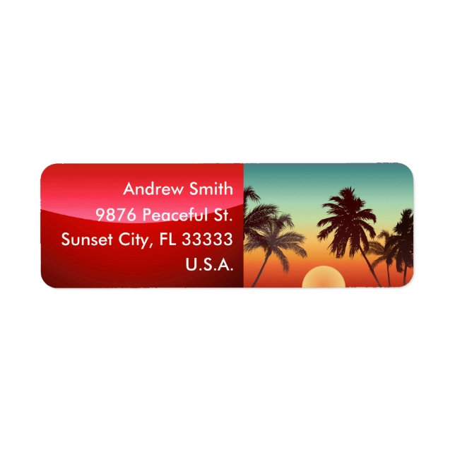 Florida Sunset Return Address Label (Front)