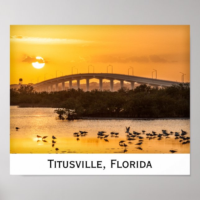 Florida Sunset Travel Photography - Titusville Poster (Front)