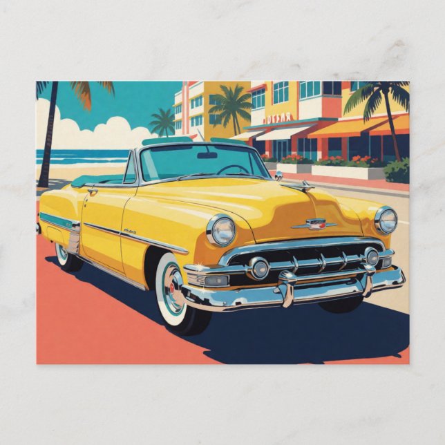 Florida Sunshine Classic Car Postcard (Front)