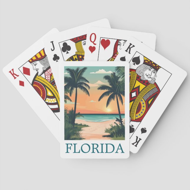 Florida Sunshine State – Tropical Beach Paradise Playing Cards (Back)