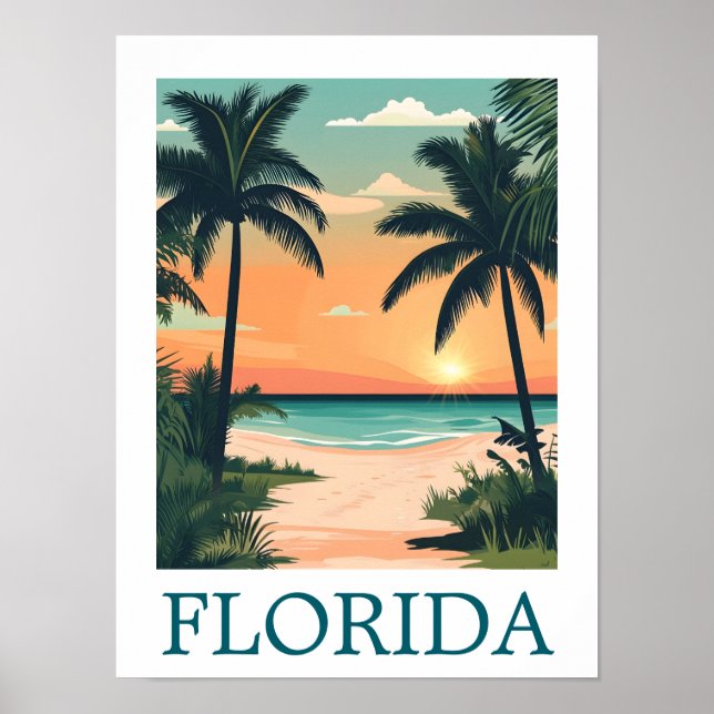 Florida Sunshine State – Tropical Beach Paradise Poster (Front)
