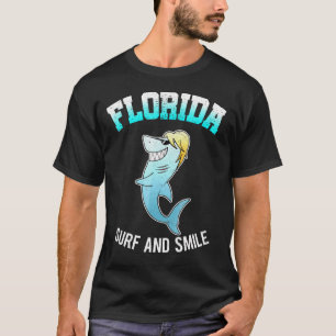 Florida Surfing Shark Surf Smile Surfer T-Shirt