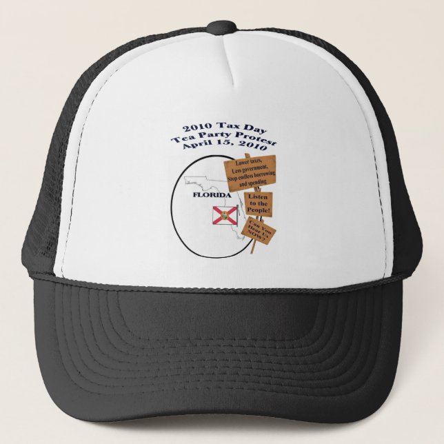 Florida Tax Day Tea Party Protest Baseball Cap (Front)