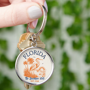 Florida The Sunshine State – Beach & Palms Design Key Ring