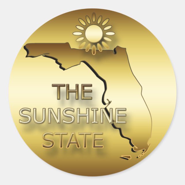 FLORIDA THE SUNSHINE STATE CLASSIC ROUND STICKER (Front)