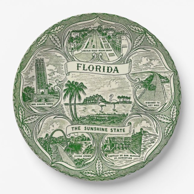  Florida the Sunshine State  Paper Plate (Front)