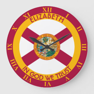 Florida The Sunshine State Personalised Flag Large Clock