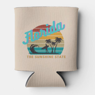 Florida The Sunshine State Retro Sunset Can Cooler