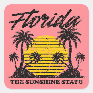 Florida The Sunshine State Square Sticker