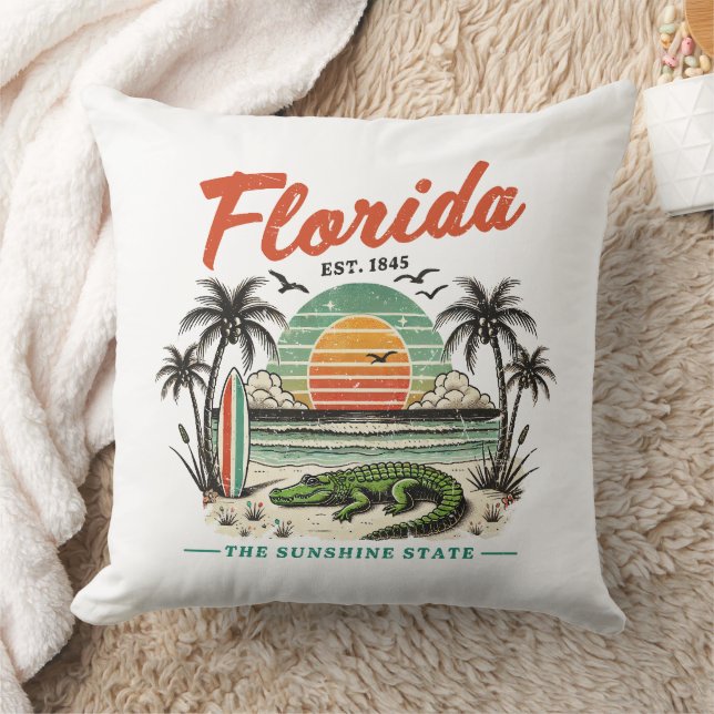 Florida, The Sunshine State – Sunset Beach Scene Cushion (Blanket)
