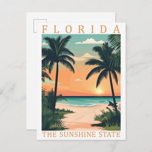 Florida the Sunshine State USA Travel Place Postcard (Front/Back)