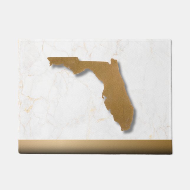 Florida Theme Elegant Modern Chic Gold & Marble Doormat (Front)