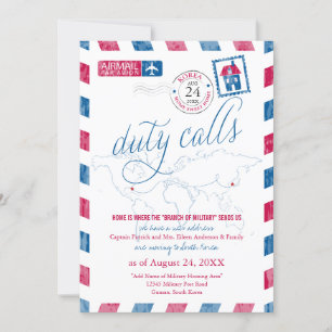 Florida to Korea Airmail Military Moving Invitation