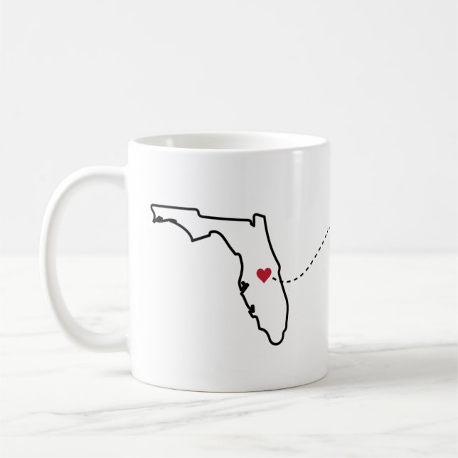Florida to Masschusetts - Heart2Heart Coffee Mug (Left)